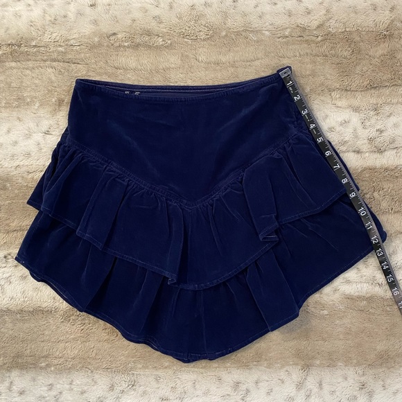 MOTHER💕The Ruffle Mini Skirt in Bet Blueprint Size 28 - Picture 8 of 15